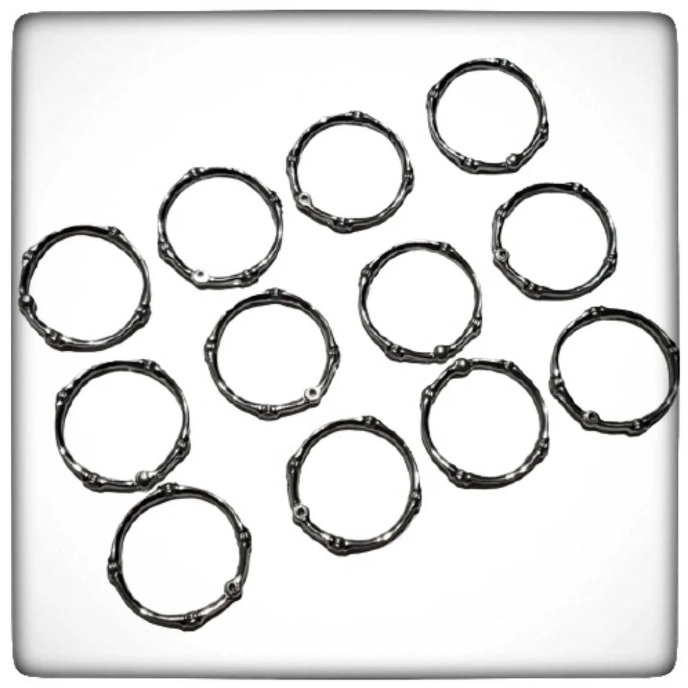Chrome Shower Curtain Rings-Set of 12